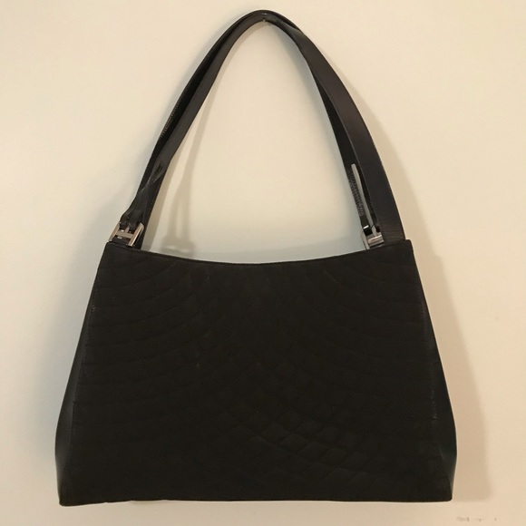 BALLY of Switzerland Quilted Tufted Fabric Hobo - Picture 1 of 6